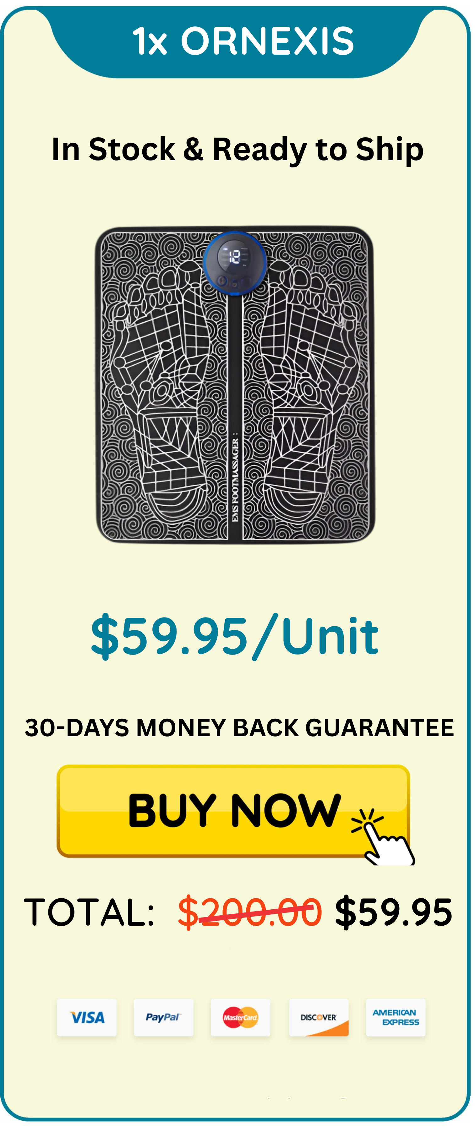 1x ornexis ems foot massager package